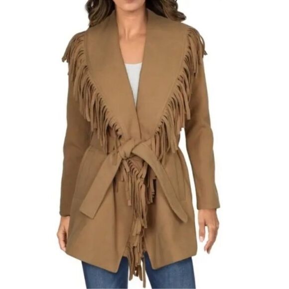 BB Dakota Fringe Wrap Coat - Picture 1 of 6